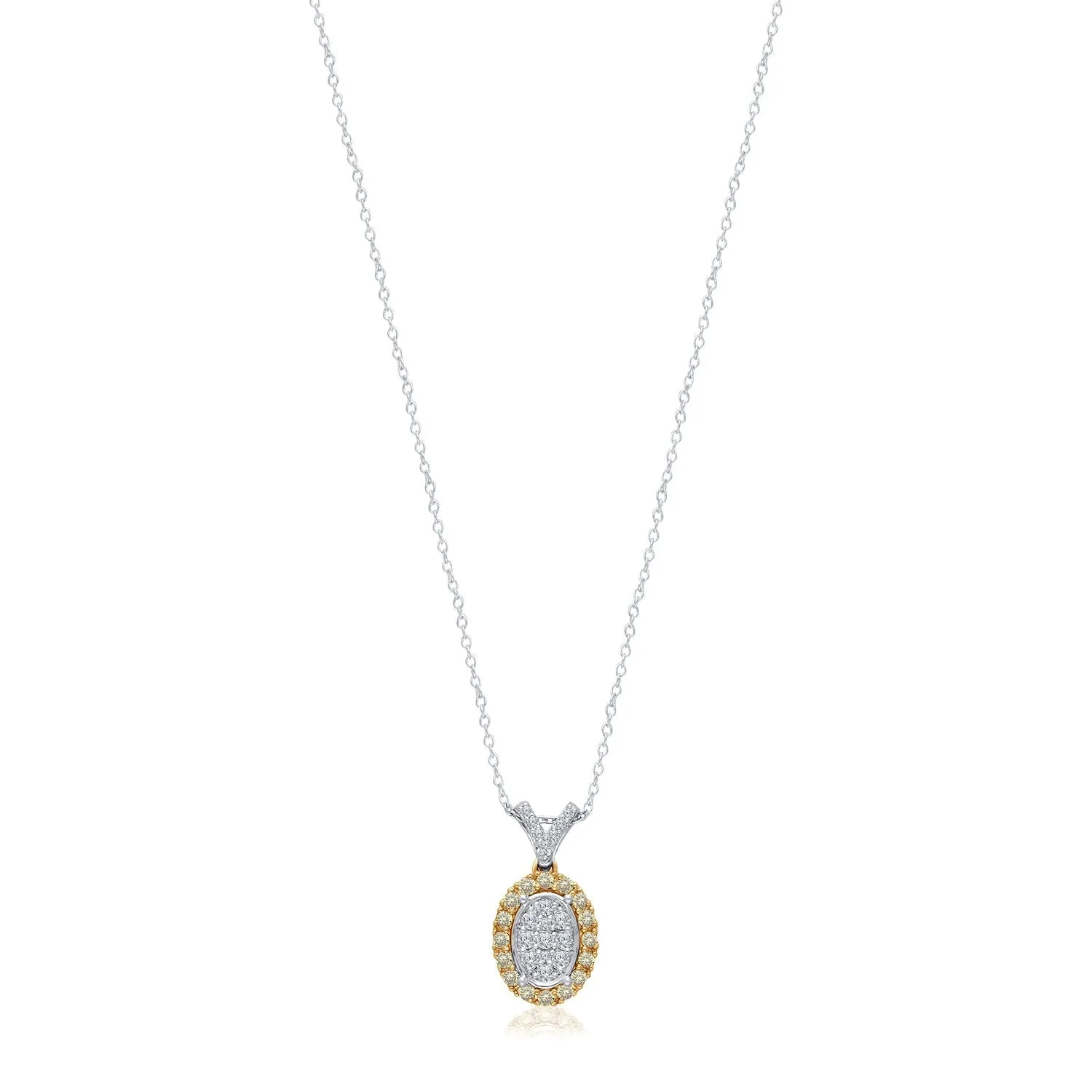 Two Tone Gold Yellow & White Diamond Eternal Pendant