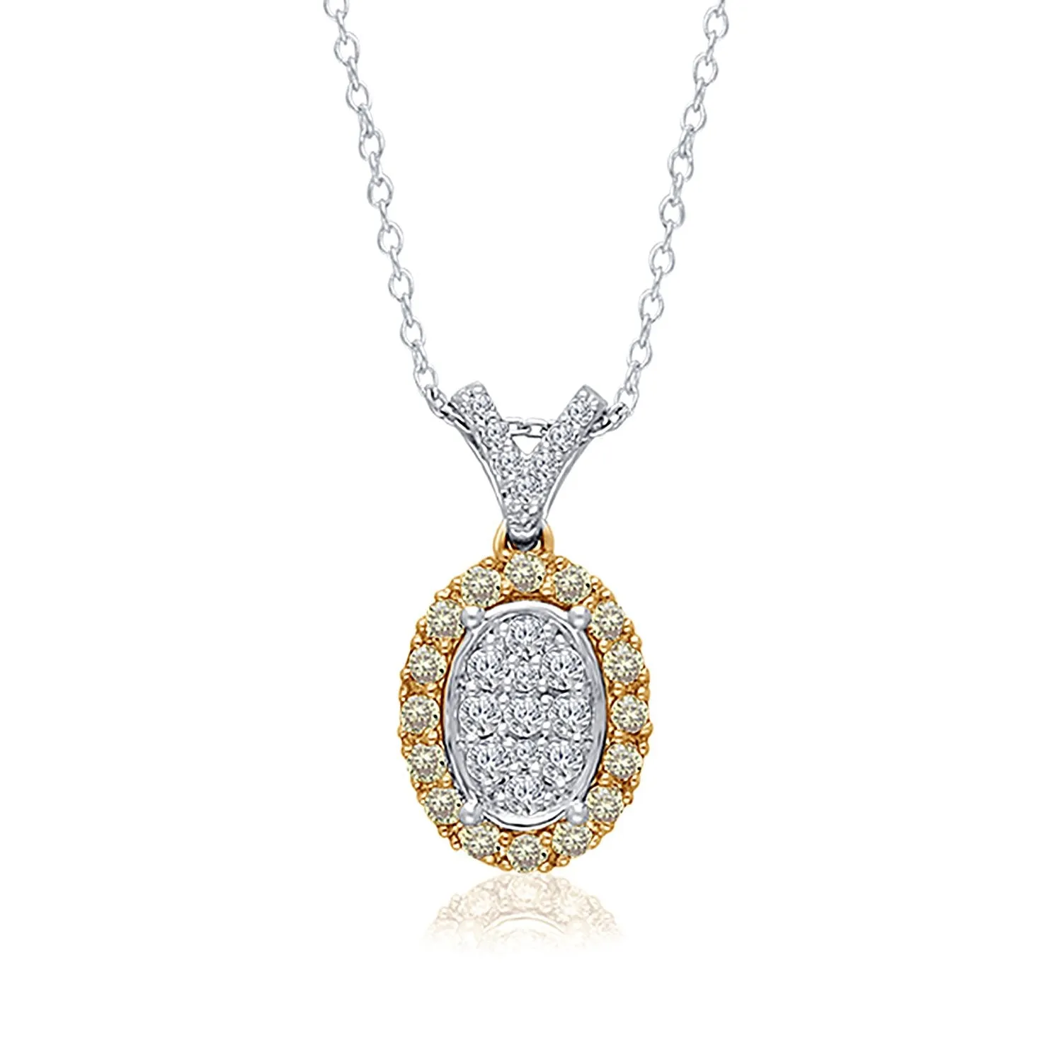 Two Tone Gold Yellow & White Diamond Eternal Pendant