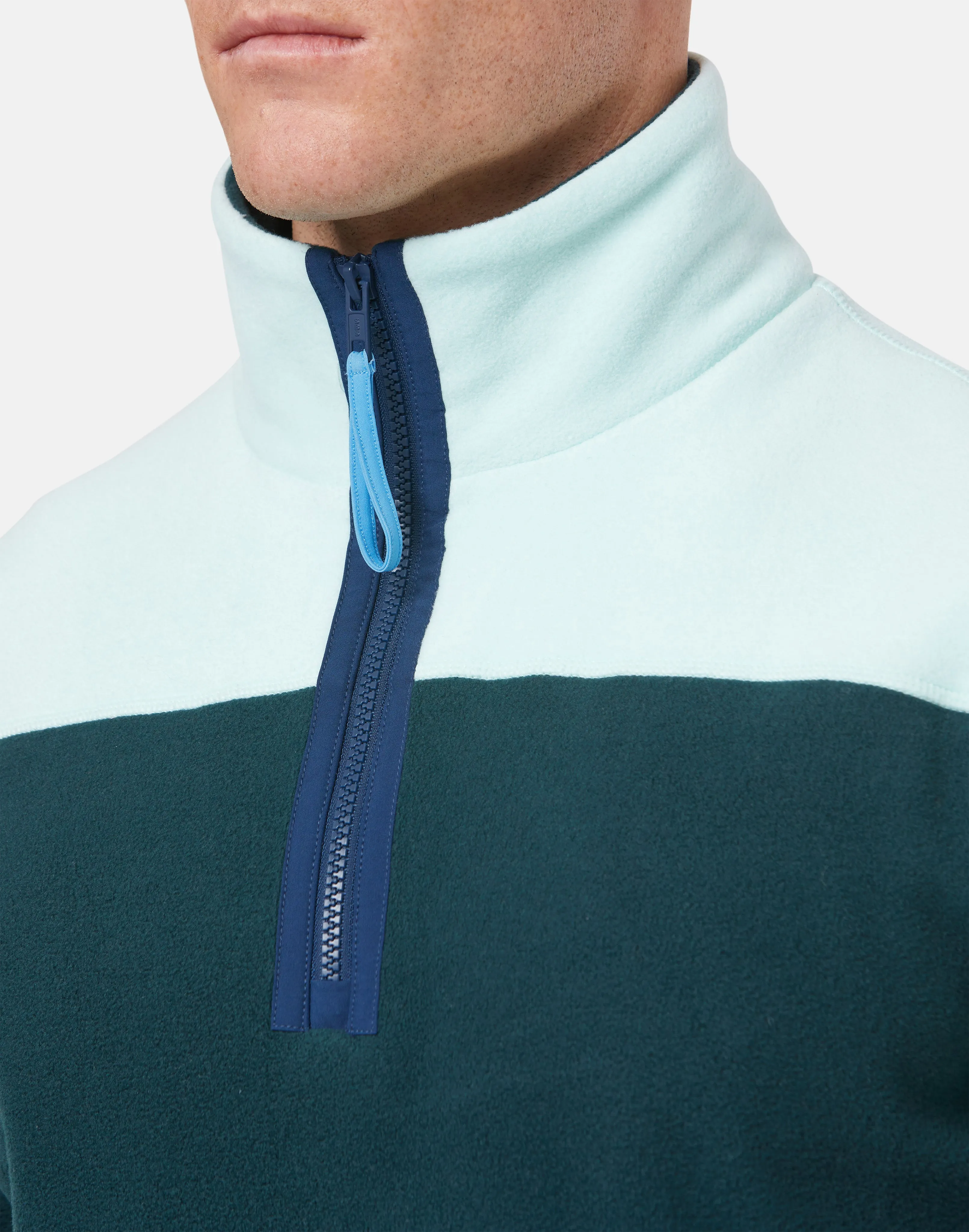 Unisex Half Zip Polar Fleece in Sea Green