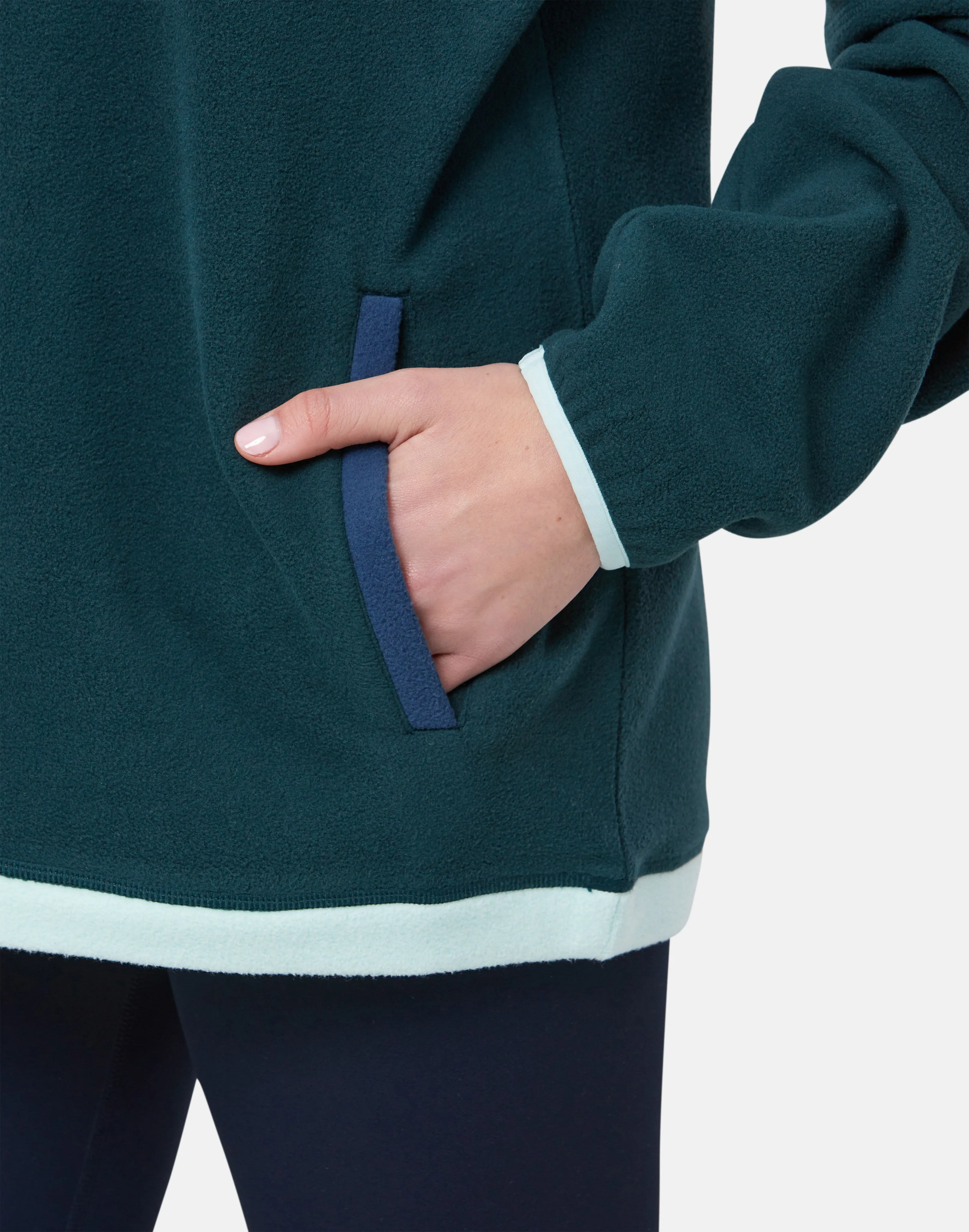 Unisex Half Zip Polar Fleece in Sea Green