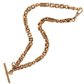 Victorian 9kt Rose Gold Chunky Watch Chain Necklace 16.75"