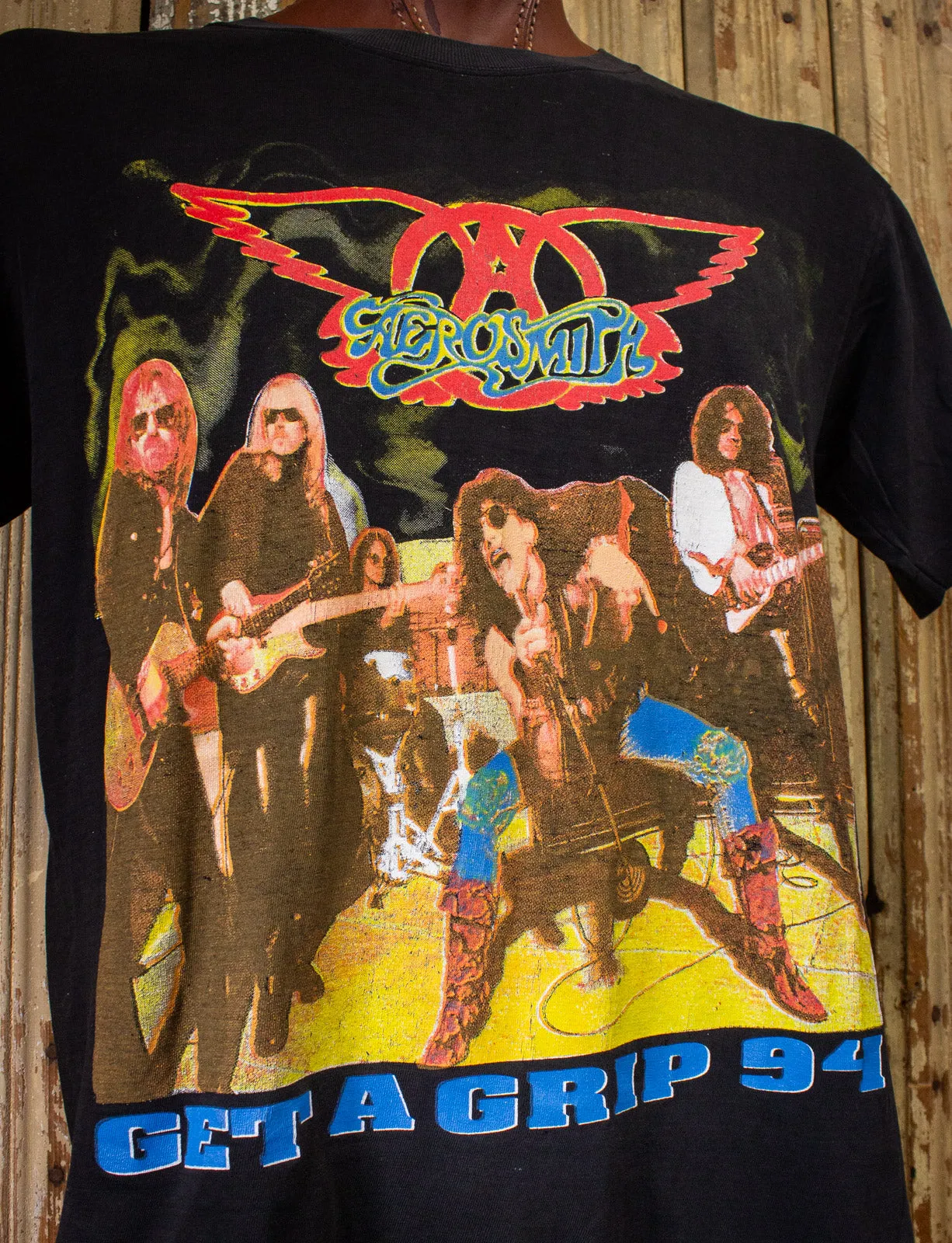 Vintage Aerosmith Get A Grip Parking Lot Concert T Shirt 1994 Black XL