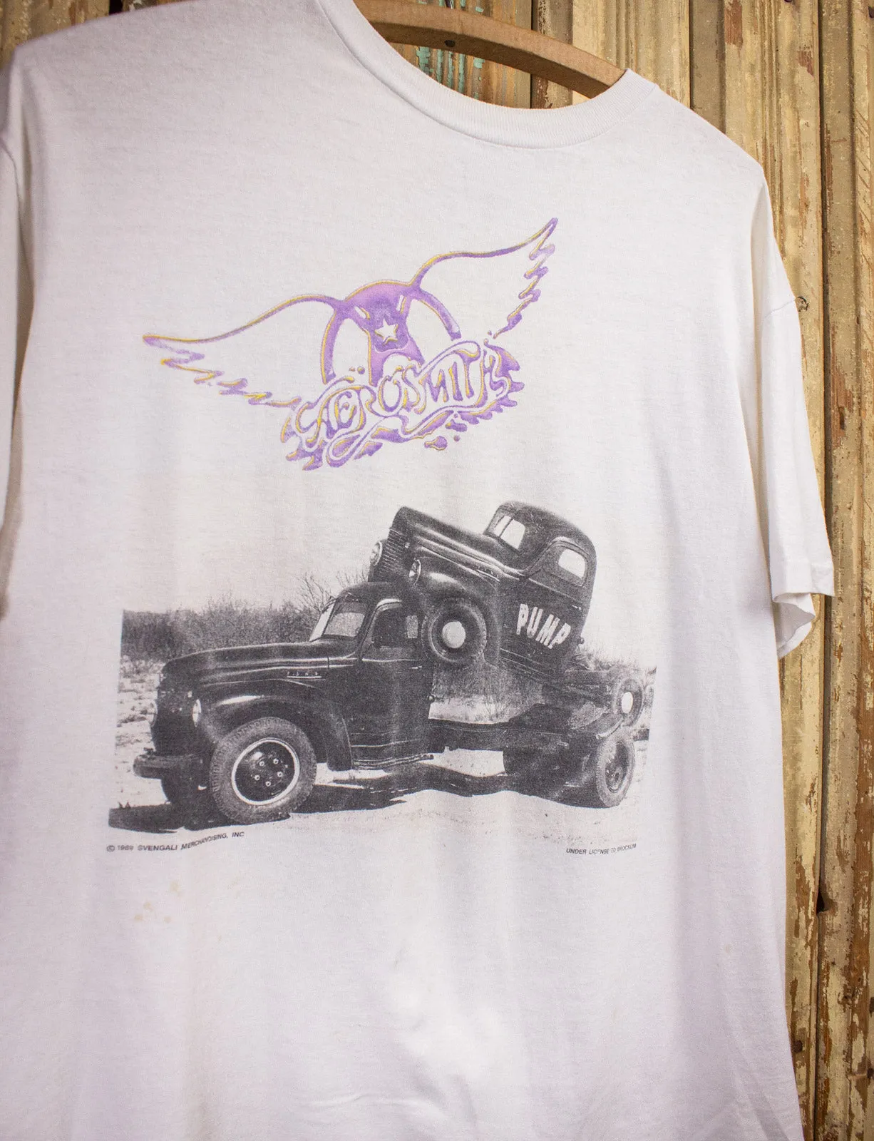 Vintage Aerosmith Pump Concert T Shirt 1989 White Large