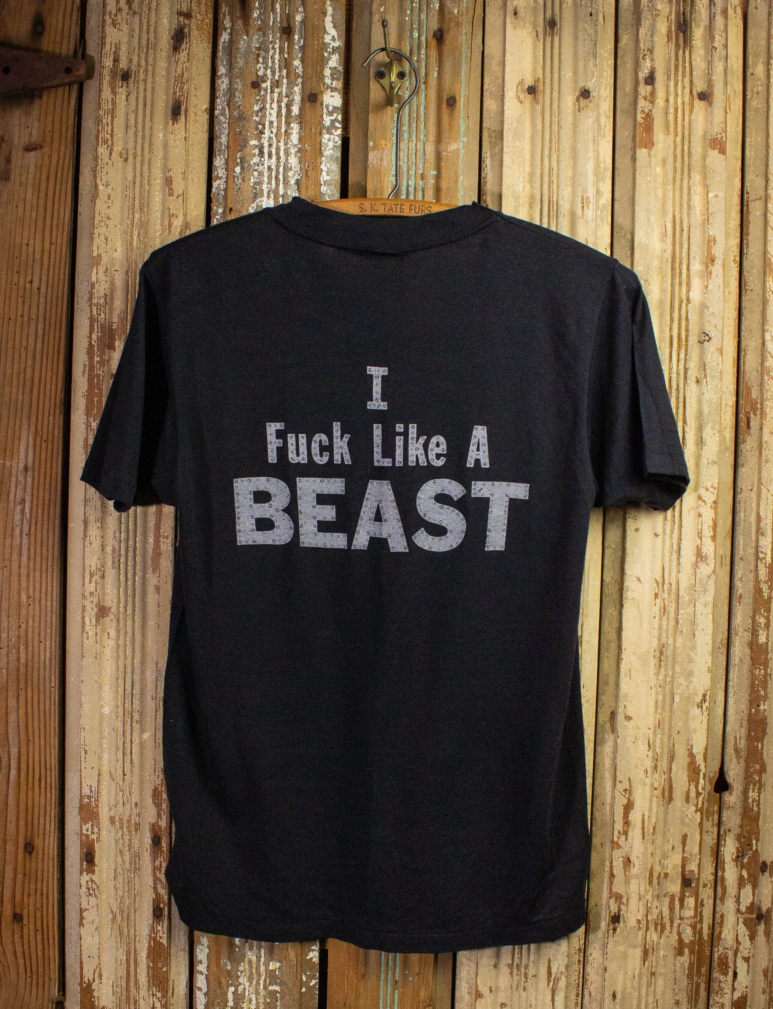 Vintage Wasp I F*ck Like A Beast Concert T Shirt 1984 Black Small