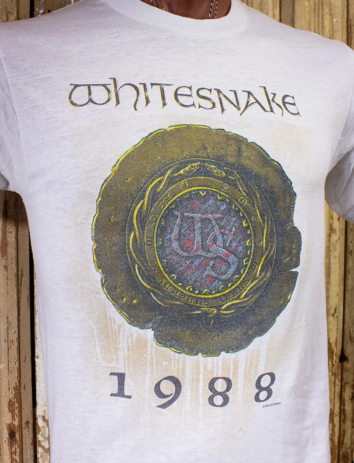 Vintage Whitesnake Tour Concert T Shirt 1988 White Medium