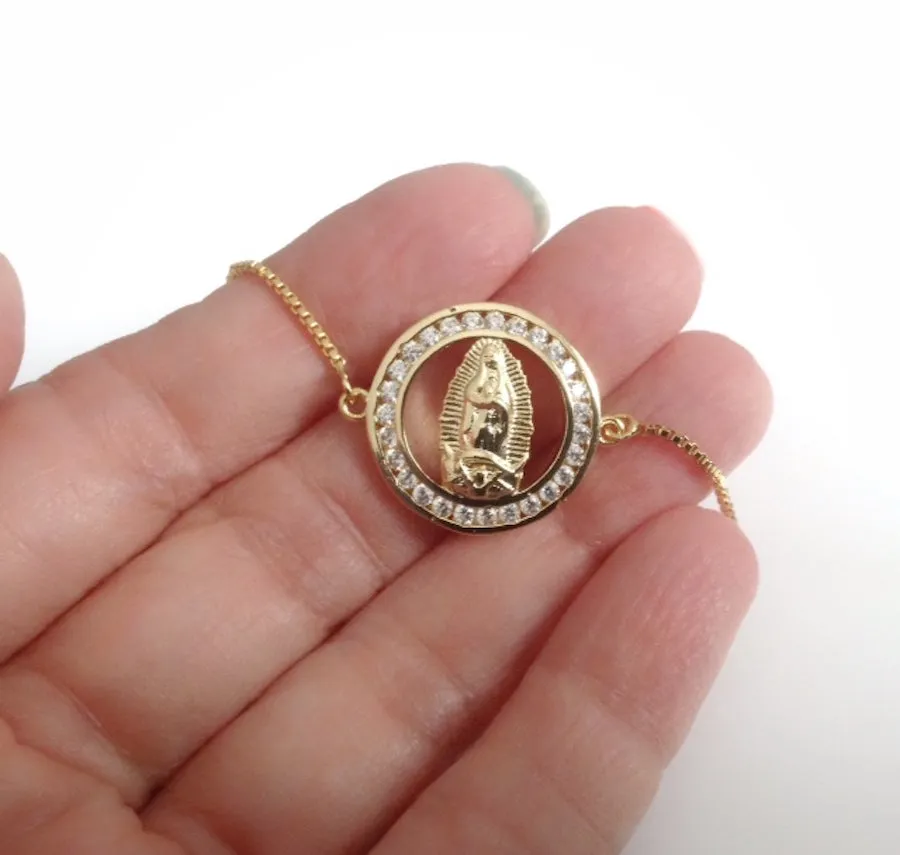 Virgen de Guadalupe Bolo Bracelet Adjustable