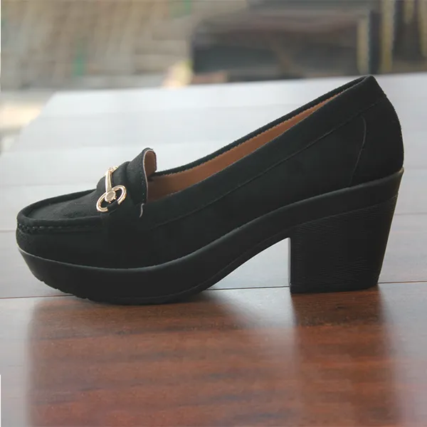 Wedges Heel Black Pumps for women