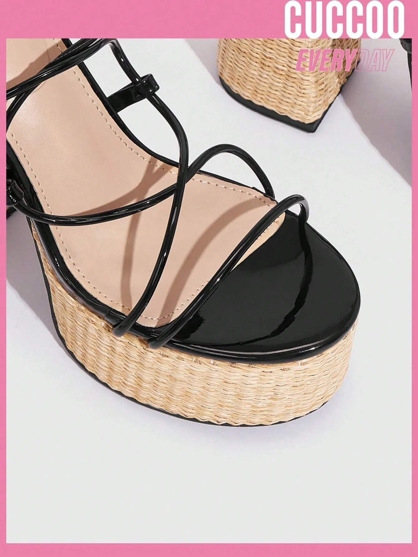 Woman Shoes Thick Heeled High Platform Tie Leg Sandals For Spring And Summer