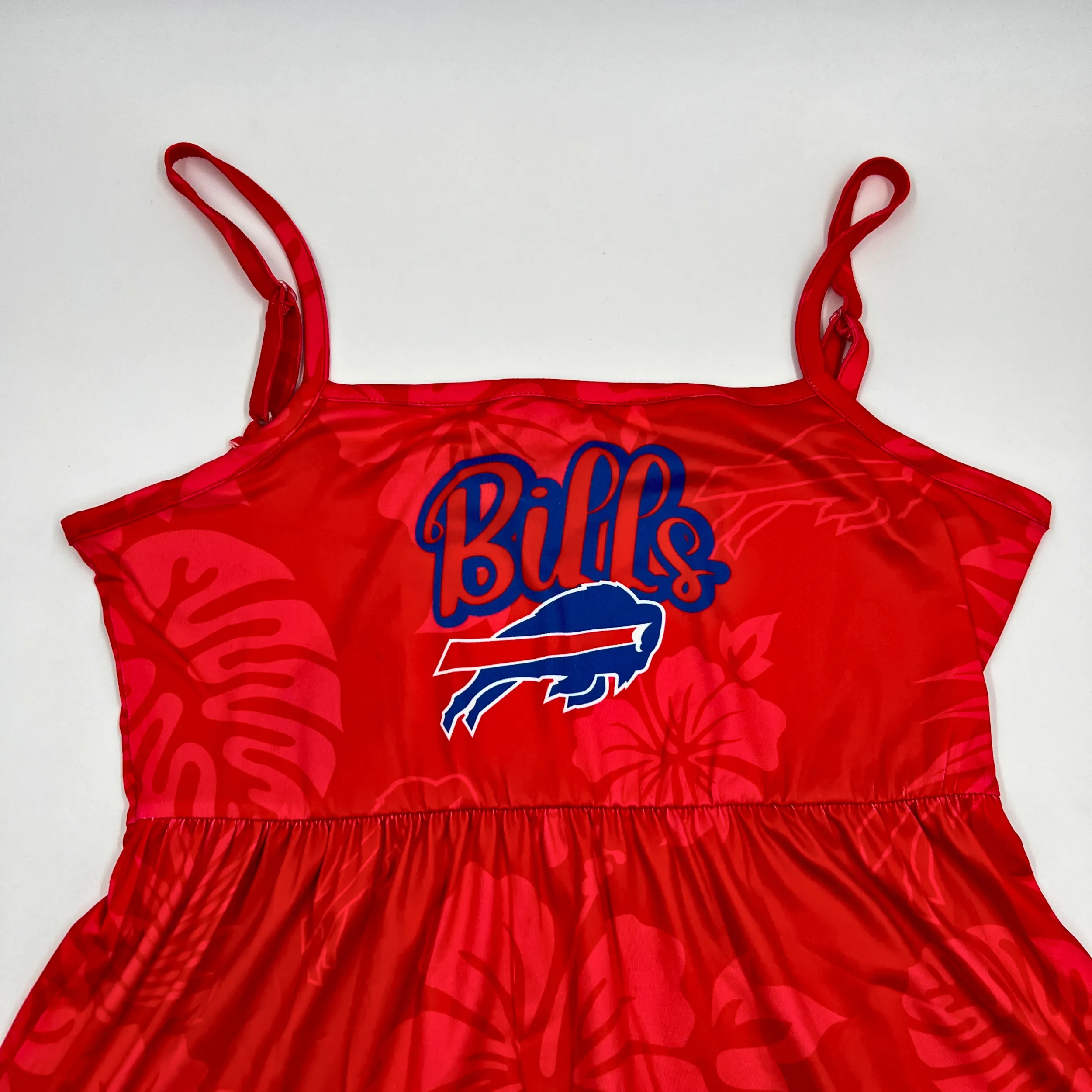 Women's Buffalo Bills With Logo Red Floral Sun Dress