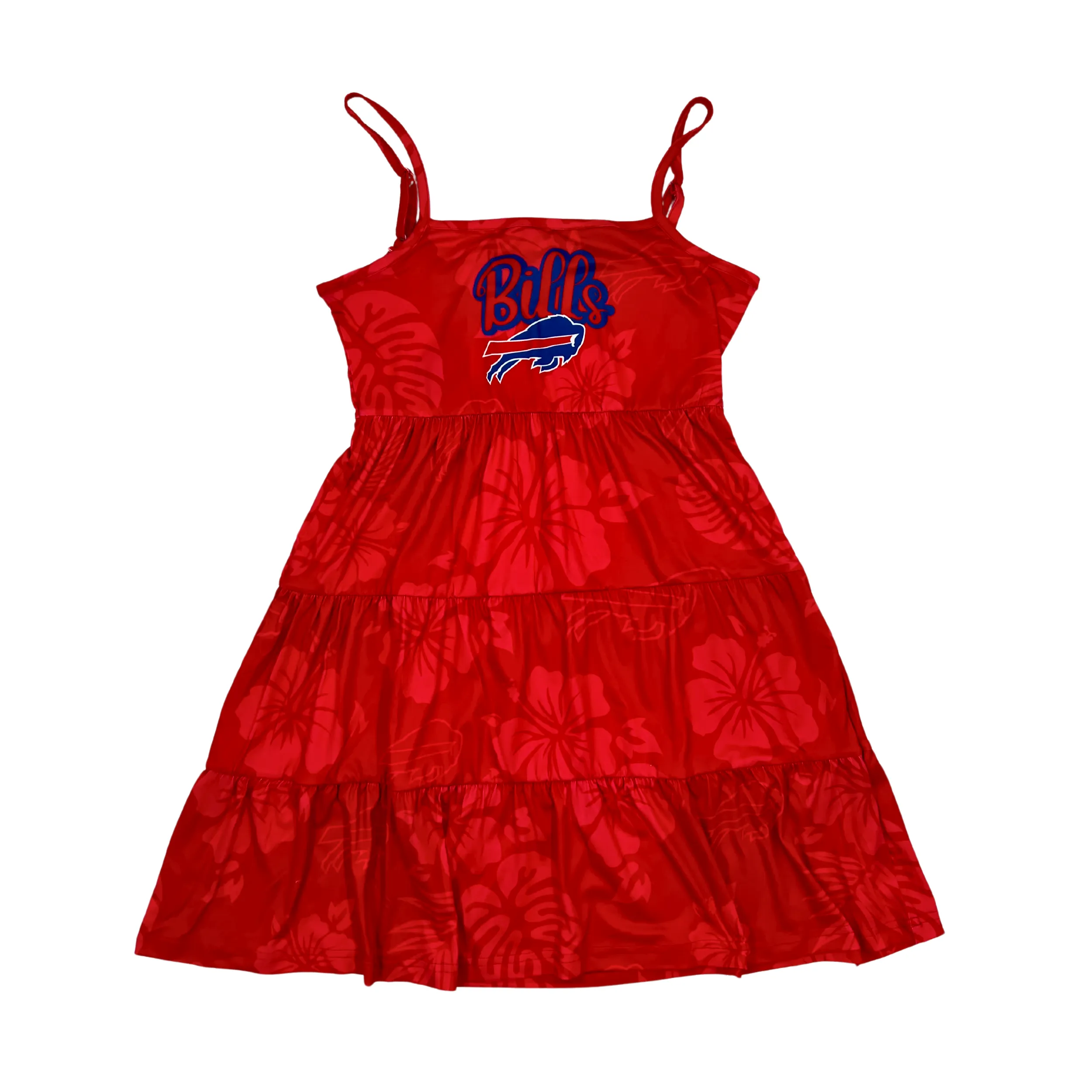 Women's Buffalo Bills With Logo Red Floral Sun Dress