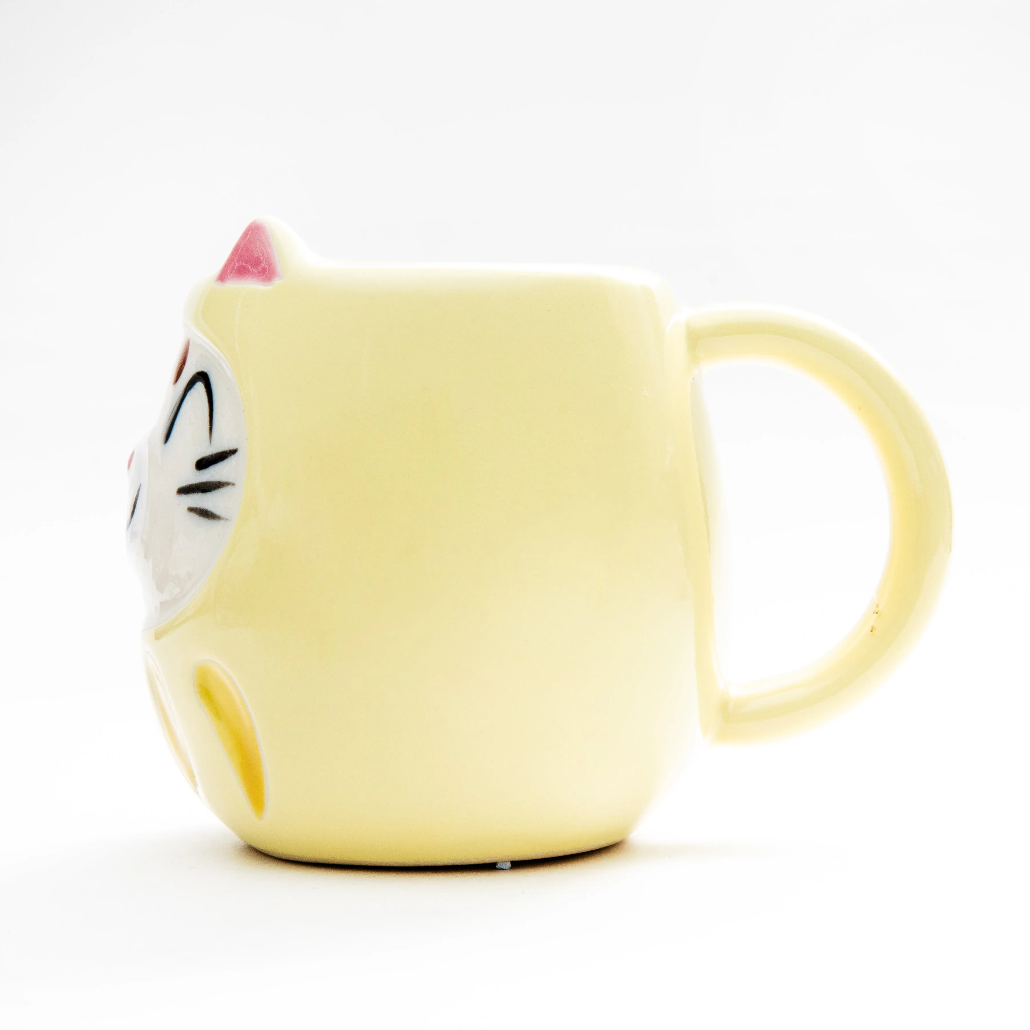 Yellow Daruma Cat Porcelain Mug