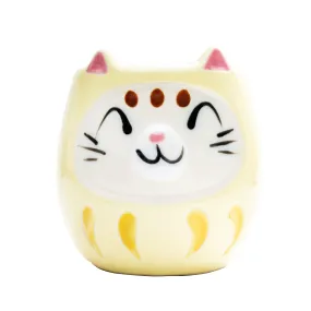 Yellow Daruma Cat Porcelain Mug