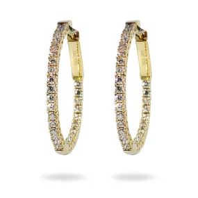 Yellow Gold Diamond Hoop Earrings