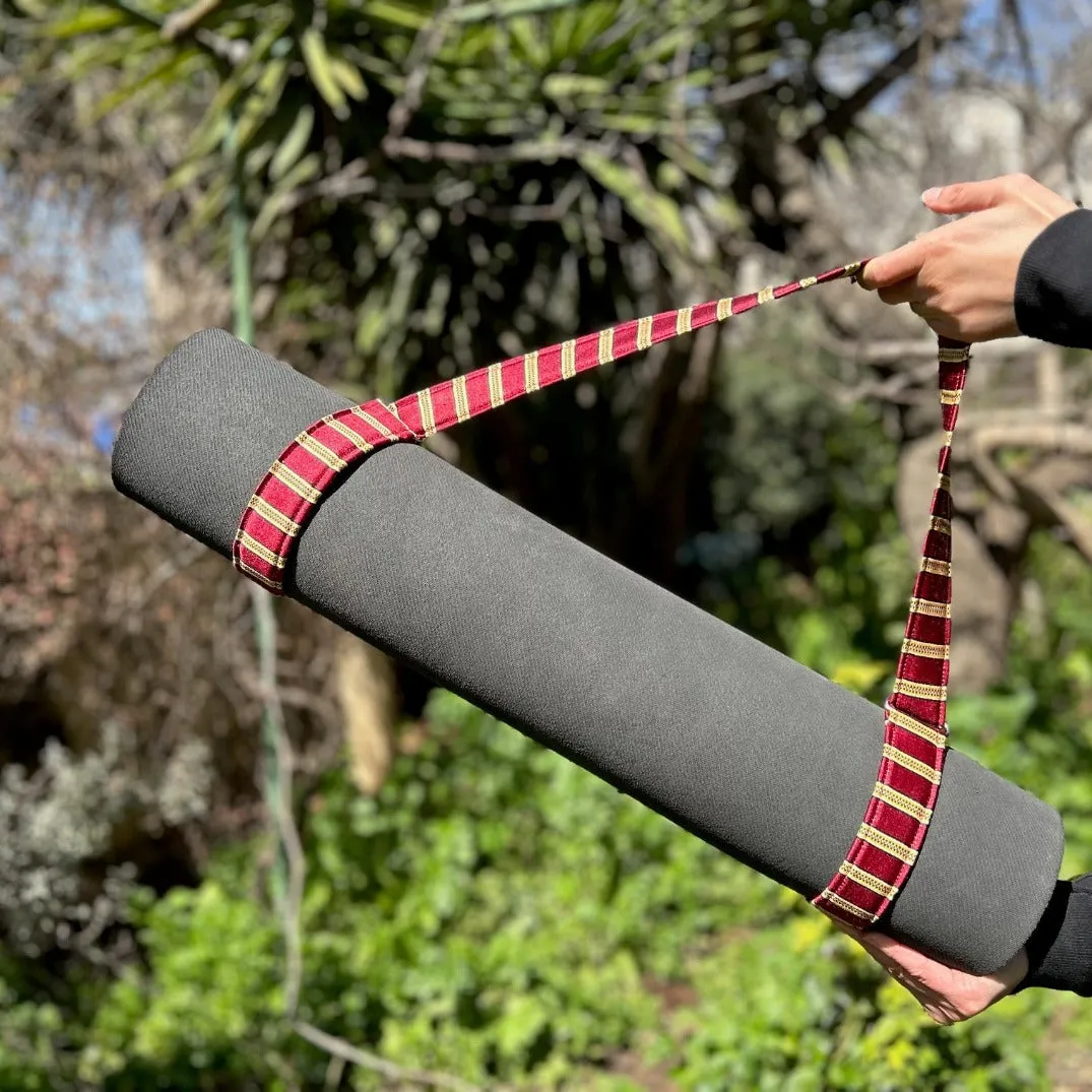 Yoga Mat Strap in Palestinian Keffiyeh Fabric Supports Women Artisans