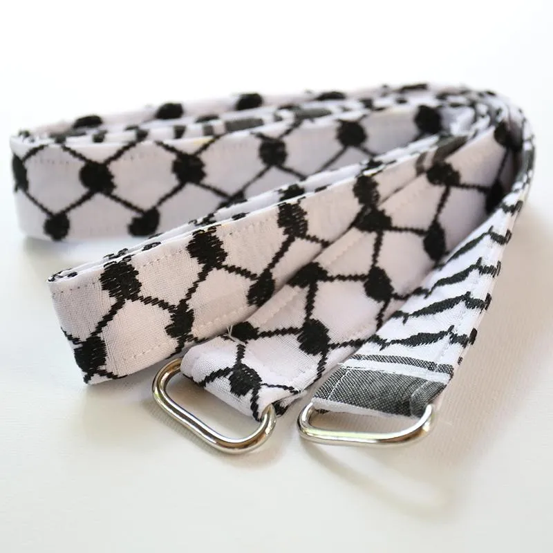 Yoga Mat Strap in Palestinian Keffiyeh Fabric Supports Women Artisans